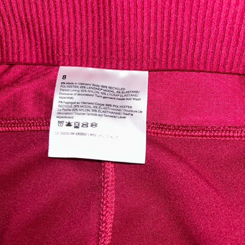 Lululemon Brushed Softstreme Ribbed Zip Flare Pant Pomegranate 8 Never Worn - Picture 7 of 8
